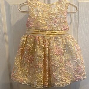 American Princess Yellow and Pink Floral Dress 18 months